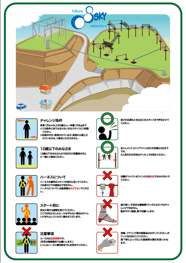 アドベンチャーコース案内【ポスター・ピクトグラムデザイン】
