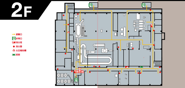 食品工場避難経路図